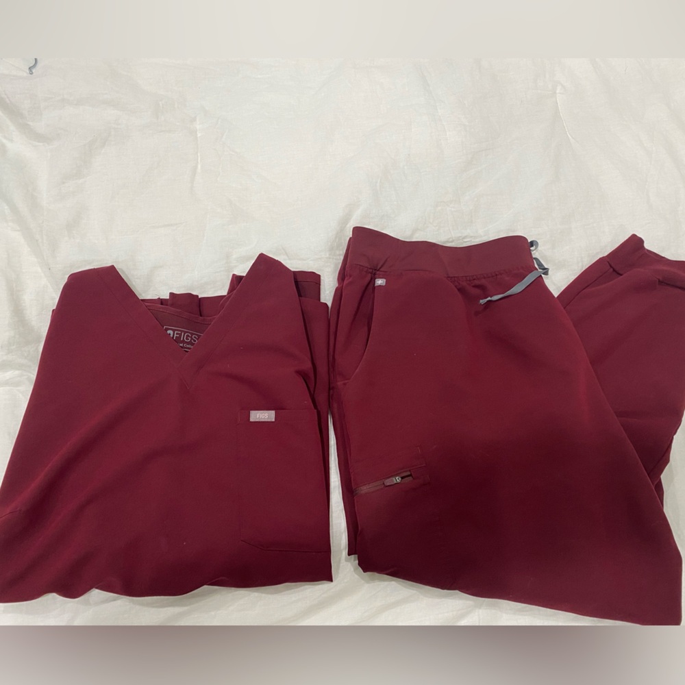 Barely worn. Like new figs scrubs. Maroon color. No stains. No rips. Size 4X.
